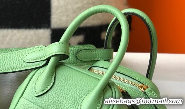 Super Quality Hermes Lindy Mini Bag 19cm in Grainy Calfskin H0113 Avocado Green