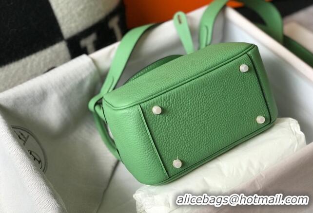 Super Quality Hermes Lindy Mini Bag 19cm in Grainy Calfskin H0113 Avocado Green