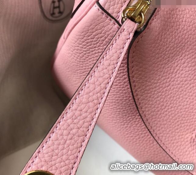 Grade Design Hermes Lindy 30cm Bag in Grainy Calfskin H0118 Milk Shake Pink/Gold