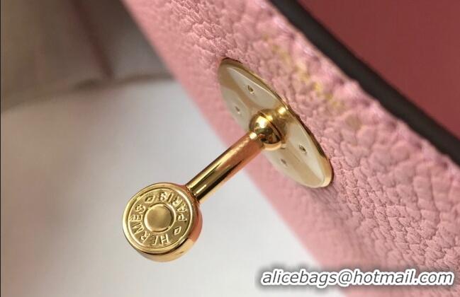 Grade Design Hermes Lindy 30cm Bag in Grainy Calfskin H0118 Milk Shake Pink/Gold