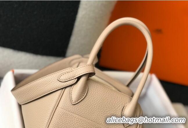 Best Design Hermes Lindy 26cm/30cm Bag in Grainy Calfskin H0117 Coat Beige/Gold