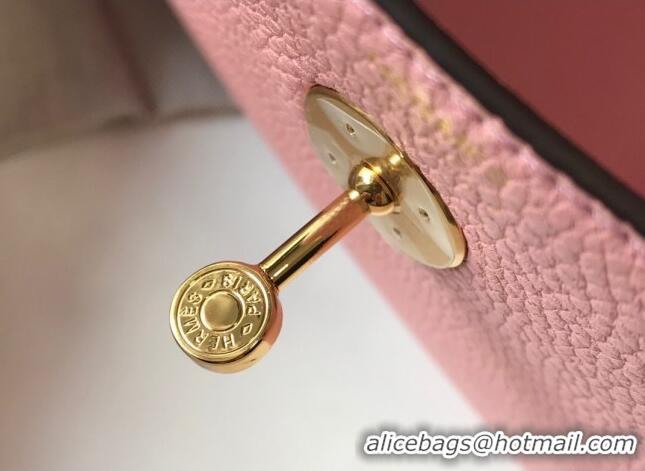 New Fashion Hermes Lindy Bag 26cm/30cm in Grained Leather H0061 Pink/Gold