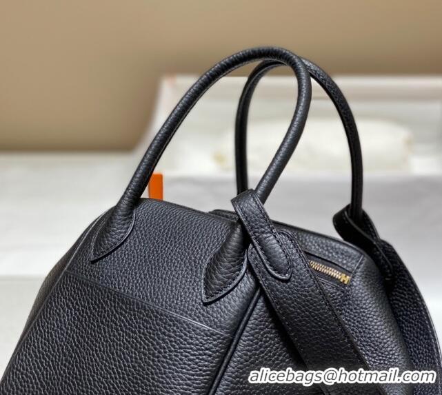 Well Crafted Hermes Lindy Bag 26cm/30cm in Grained Leather H0061 Black/Gold