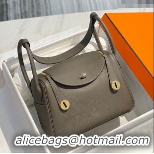 Trendy Design Hermes Lindy Bag 26cm/30cm in Grained Leather H0061 Tinware Grey/Gold