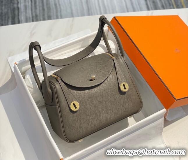 Trendy Design Hermes Lindy Bag 26cm/30cm in Grained Leather H0061 Tinware Grey/Gold