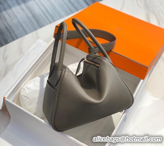 Trendy Design Hermes Lindy Bag 26cm/30cm in Grained Leather H0061 Tinware Grey/Gold