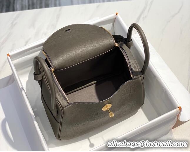 Trendy Design Hermes Lindy Bag 26cm/30cm in Grained Leather H0061 Tinware Grey/Gold