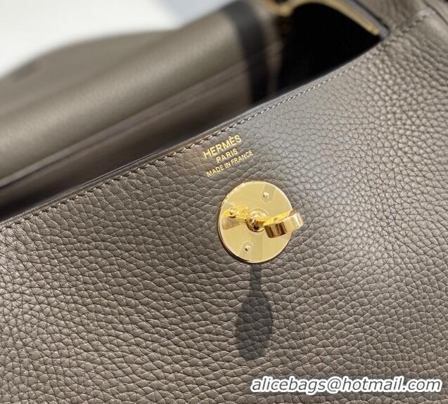 Trendy Design Hermes Lindy Bag 26cm/30cm in Grained Leather H0061 Tinware Grey/Gold