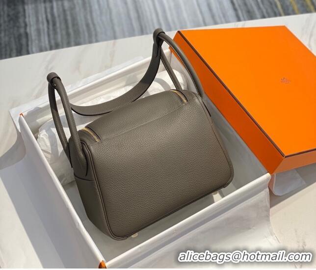 Trendy Design Hermes Lindy Bag 26cm/30cm in Grained Leather H0061 Tinware Grey/Gold