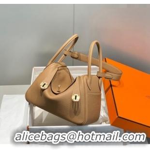 Good Quality Hermes Lindy Bag 26cm in Togo Calfskin H7100 Milky Tea Brown