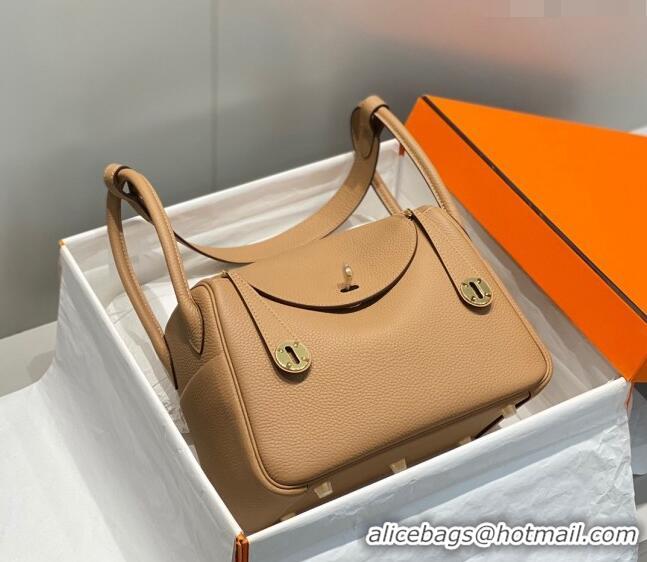 Good Quality Hermes Lindy Bag 26cm in Togo Calfskin H7100 Milky Tea Brown