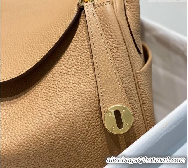 Good Quality Hermes Lindy Bag 26cm in Togo Calfskin H7100 Milky Tea Brown