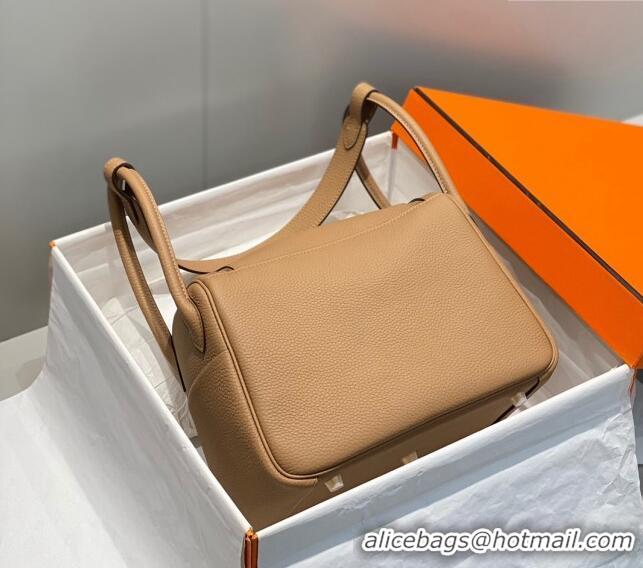 Good Quality Hermes Lindy Bag 26cm in Togo Calfskin H7100 Milky Tea Brown