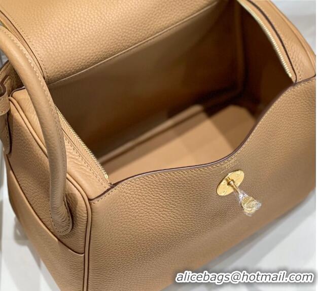 Good Quality Hermes Lindy Bag 26cm in Togo Calfskin H7100 Milky Tea Brown