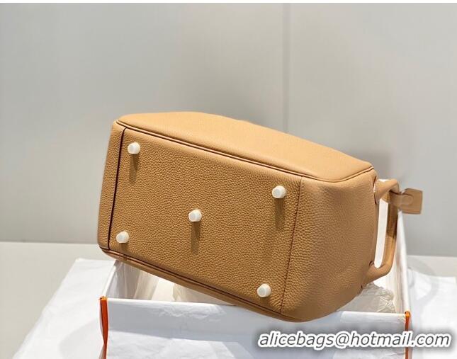 Reasonable Price Hermes Lindy Bag 30cm in Togo Calfskin H7101 Milky Tea Brown