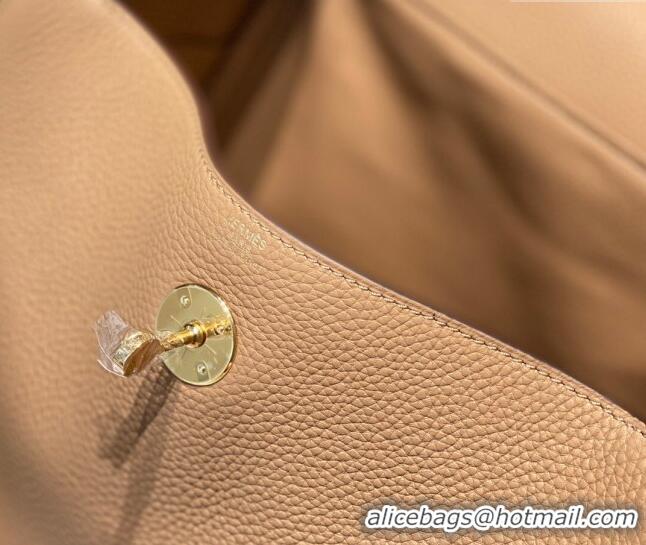 Reasonable Price Hermes Lindy Bag 30cm in Togo Calfskin H7101 Milky Tea Brown