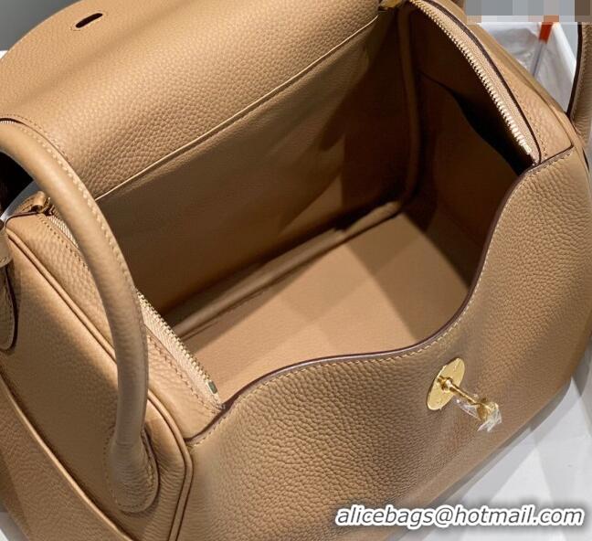 Reasonable Price Hermes Lindy Bag 30cm in Togo Calfskin H7101 Milky Tea Brown