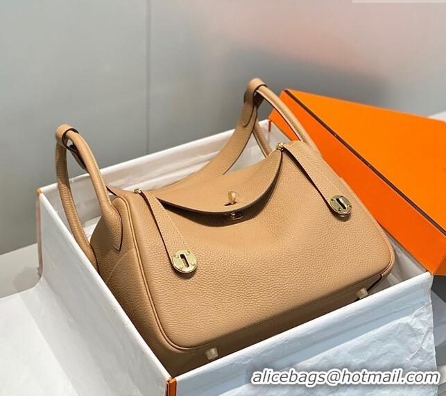 Reasonable Price Hermes Lindy Bag 30cm in Togo Calfskin H7101 Milky Tea Brown