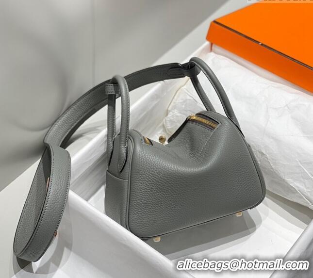 Reasonable Price Hermes Lindy Mini Bag 19cm in Grainy Calfskin H7102 Cloud Grey