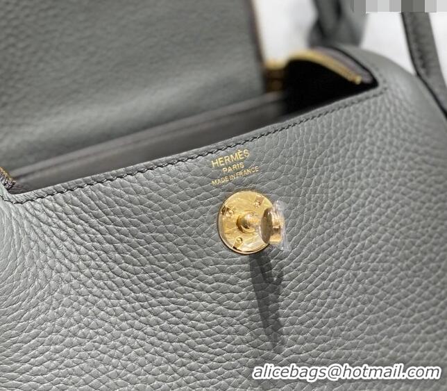 Reasonable Price Hermes Lindy Mini Bag 19cm in Grainy Calfskin H7102 Cloud Grey