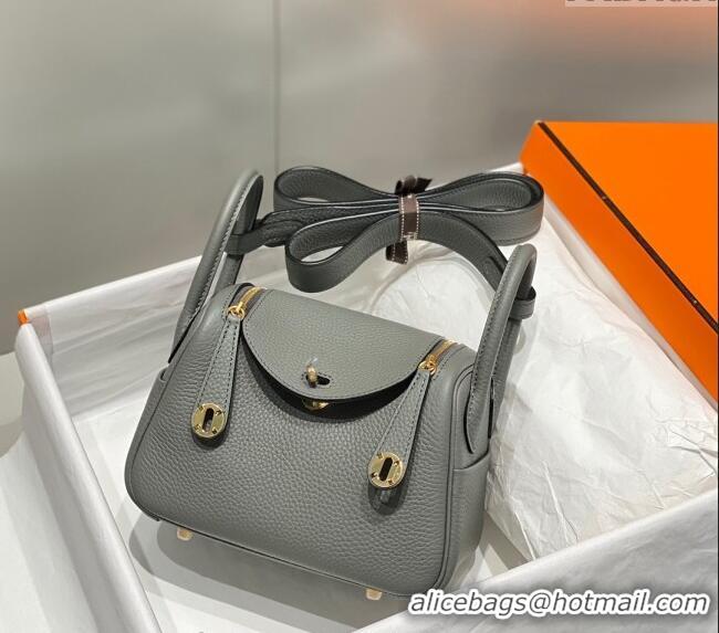 Reasonable Price Hermes Lindy Mini Bag 19cm in Grainy Calfskin H7102 Cloud Grey