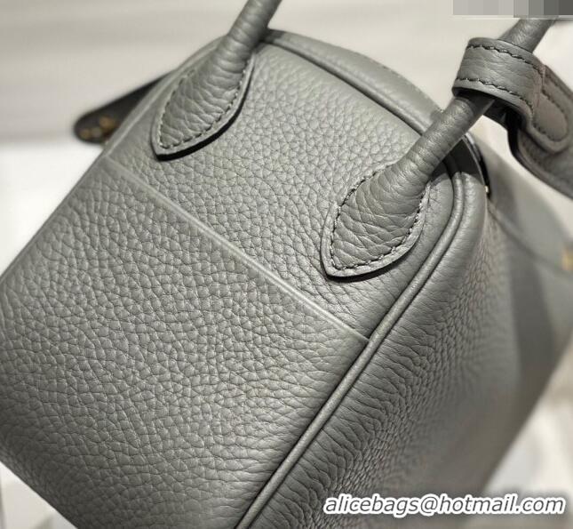 Reasonable Price Hermes Lindy Mini Bag 19cm in Grainy Calfskin H7102 Cloud Grey