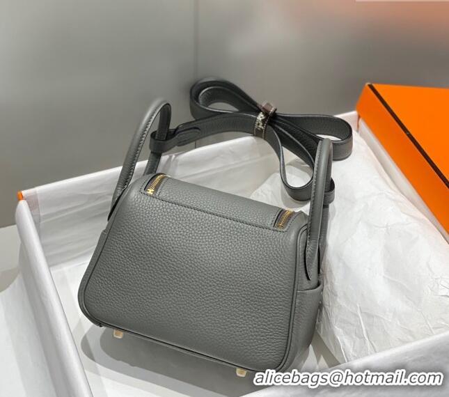 Reasonable Price Hermes Lindy Mini Bag 19cm in Grainy Calfskin H7102 Cloud Grey