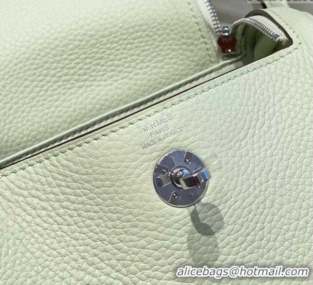 Well Crafted Hermes Lindy Mini Bag 19cm in Grainy Calfskin H7102 Bubble Green