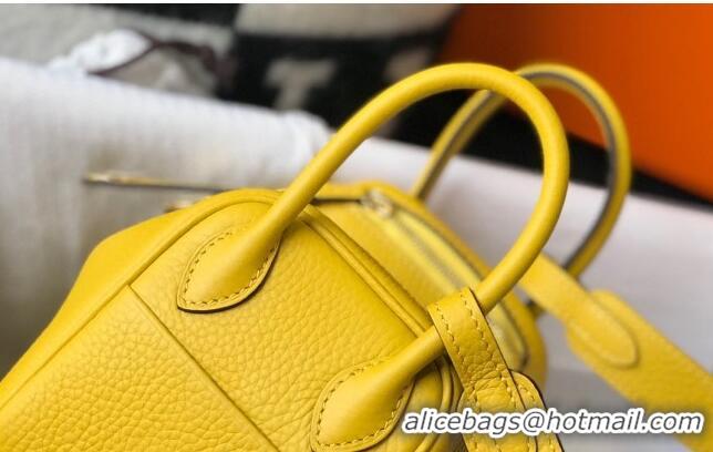 Good Looking Hermes Lindy Mini Bag 19cm in Grainy Calfskin H7102 Amber Yellow