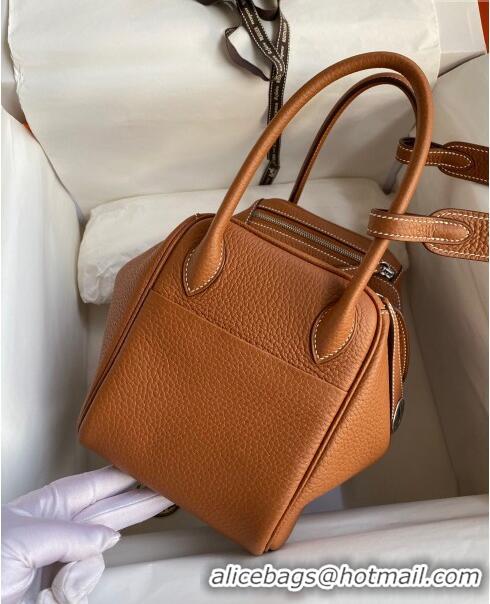 Best Price Hermes Lindy 26/30 Bag in Original Taurillon Clemence Leather H1501 Brown/Silver 2024 (Full Handmade)