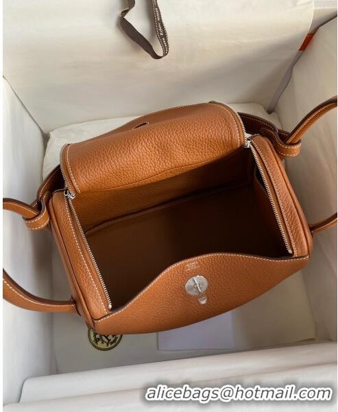 Best Price Hermes Lindy 26/30 Bag in Original Taurillon Clemence Leather H1501 Brown/Silver 2024 (Full Handmade)