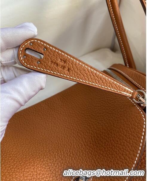 Best Price Hermes Lindy 26/30 Bag in Original Taurillon Clemence Leather H1501 Brown/Silver 2024 (Full Handmade)