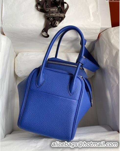 Good Product Hermes Lindy 26/30 Bag in Original Taurillon Clemence Leather H1501 Electric Blue/Silver 2024 (Full Handmad