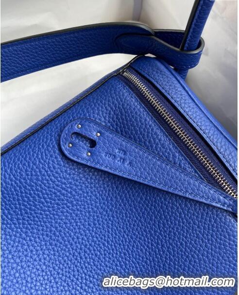 Good Product Hermes Lindy 26/30 Bag in Original Taurillon Clemence Leather H1501 Electric Blue/Silver 2024 (Full Handmad