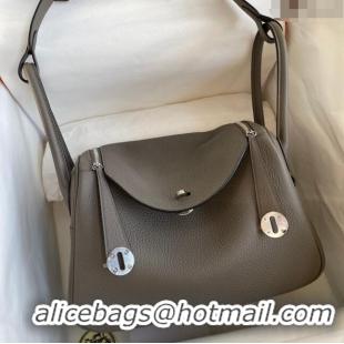 Pretty Style Hermes Lindy 26/30 Bag in Original Taurillon Clemence Leather H1501 Tinware Grey/Silver 2024 (Full Handmade