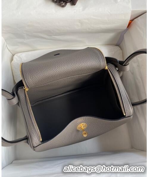 Well Crafted Hermes Lindy 26/30 Bag in Original Taurillon Clemence Leather H1501 Tinware Grey/Gold 2024 (Full Handmade)