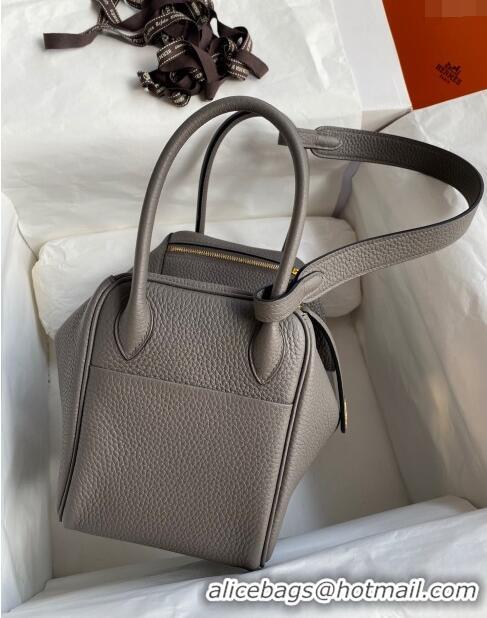 Well Crafted Hermes Lindy 26/30 Bag in Original Taurillon Clemence Leather H1501 Tinware Grey/Gold 2024 (Full Handmade)