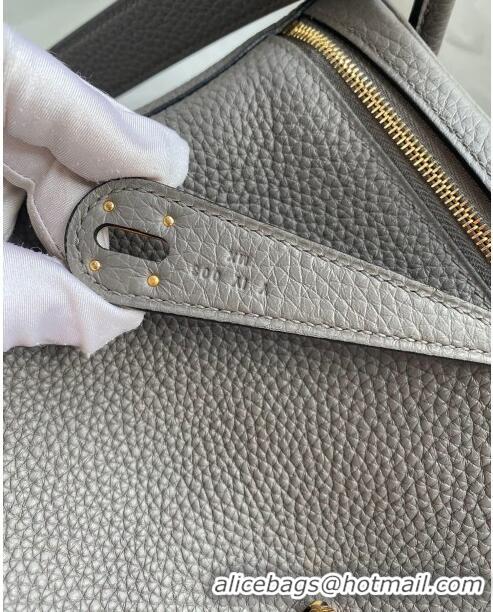 Well Crafted Hermes Lindy 26/30 Bag in Original Taurillon Clemence Leather H1501 Tinware Grey/Gold 2024 (Full Handmade)