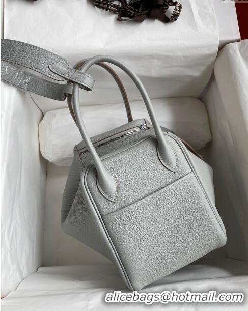 Shop Promotional Hermes Lindy 26/30 Bag in Original Taurillon Clemence Leather Glacier H1501 Glacier Grey/Silver 2024 (F