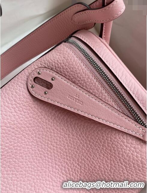 Top Design Hermes Lindy 26/30 Bag in Original Taurillon Clemence Leather Glacier H1501 3Q Pink/Silver 2024 (Full Handmad