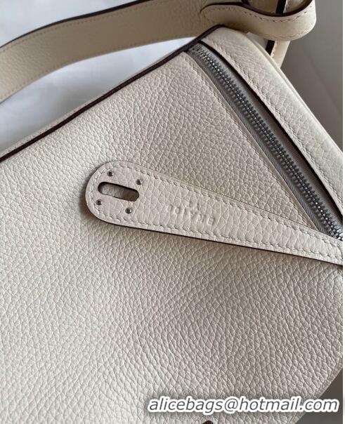 Good Looking Hermes Lindy 26/30 Bag in Original Taurillon Clemence Leather Glacier H1501 Cream White/Silver 2024 (Full H