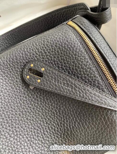 Buy Cheap Hermes Lindy 26/30 Bag in Original Taurillon Clemence Leather H1501 Black/Gold 2024(Full Handmade)