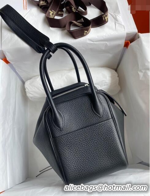 Traditional Specials Hermes Lindy 26/30 Bag in Original Taurillon Clemence Leather H1501 Black/Silver 2024(Full Handmade