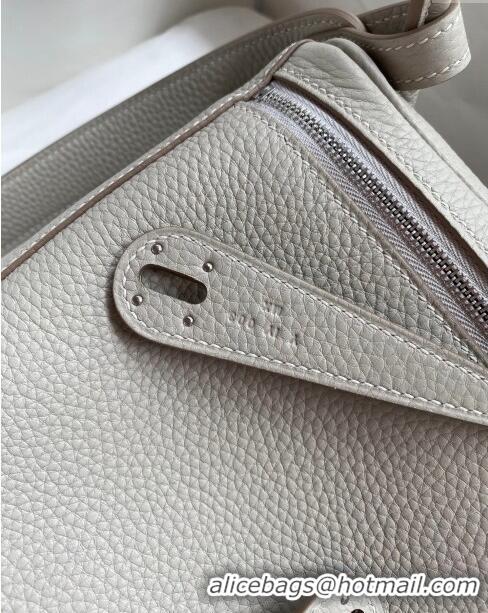 Super Quality Hermes Lindy 26/30 Bag in Original Taurillon Clemence Leather H1501 Pearl Grey/Silver 2024 (Full Handmade)