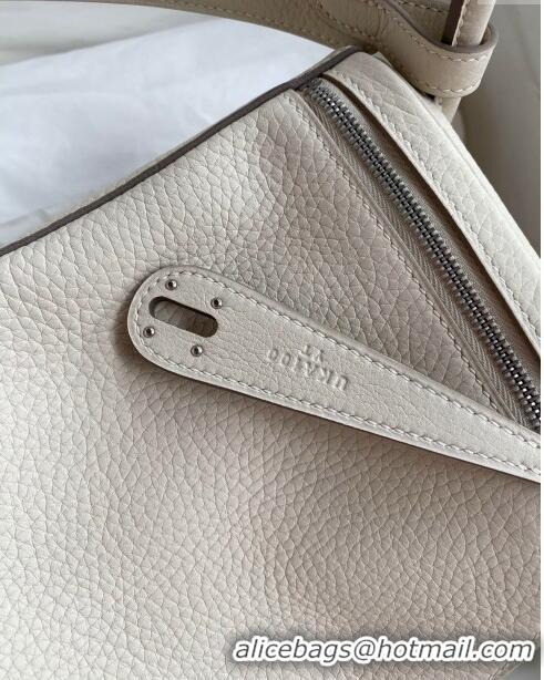 Luxurious Hermes Lindy 26/30 Bag in Original Taurillon Clemence Leather H1501 Milk Shake White/Silver 2024 (Full Handmad