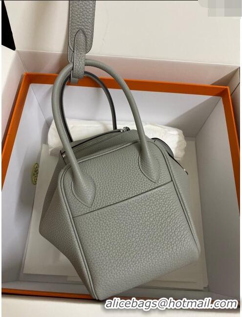 Most Popular  Hermes Lindy 26/30 Bag in Original Taurillon Clemence Leather H1501 Seagull Grey/Silver 2024 (Full Handmad