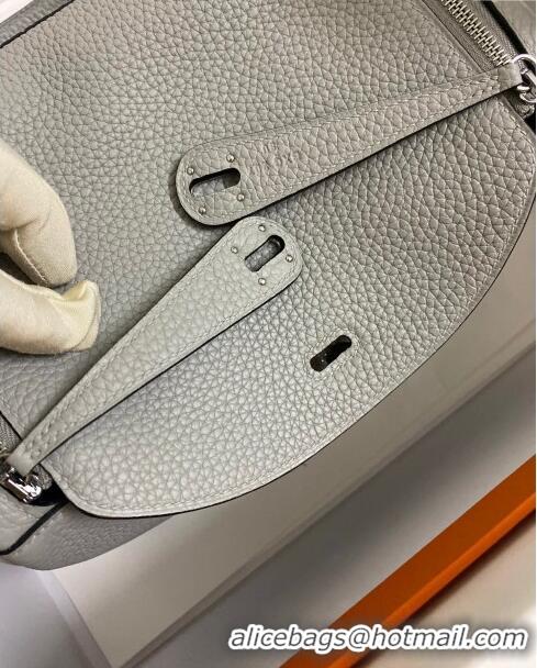 Most Popular  Hermes Lindy 26/30 Bag in Original Taurillon Clemence Leather H1501 Seagull Grey/Silver 2024 (Full Handmad