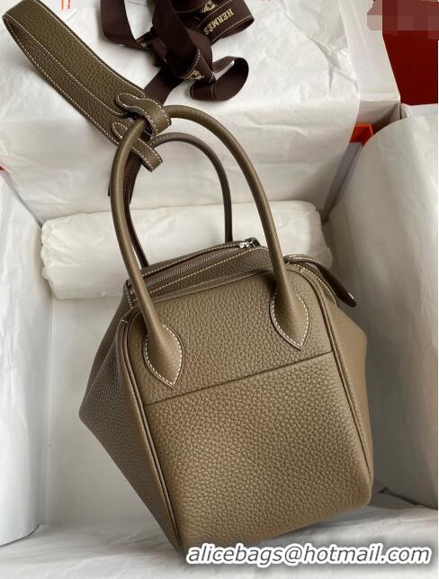 New Fashion Hermes Lindy 26/30 Bag in Original Taurillon Clemence Leather H1501 Etoupe/Silver 2024 (Full Handmade)