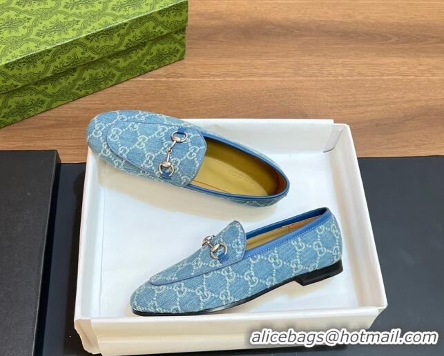 Low Price Gucci Jordaan GG Denim Loafer Light Blue 051607