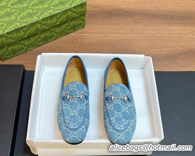 Low Price Gucci Jordaan GG Denim Loafer Light Blue 051607